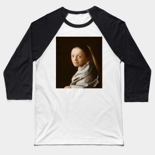 Study of a Young Woman by Jan Vermeer Baseball T-Shirt